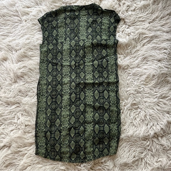 Anthropologie 'Rachel' green/black snakeskin dress with pockets size XS - Picture 5 of 7